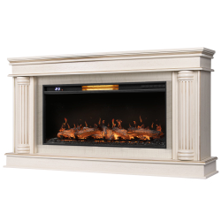 Каминокомплект: Очаг Royal Thermo Aurora RTFP/P-AR40LS, портал Olympia 42/40/36, сл. кость с зол. па