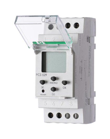 Реле времени PCZ-529 16А 24-264В AC/DC 1 перекл. IP20 годовое 1 канал-100 пар включ./выключ.