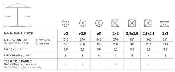 Профессиональный уличный зонт Ocean Wood, Ø250 см, тортора