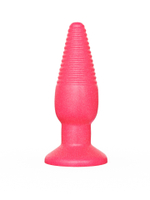 Анальная втулка LOVETOY розовая с рёбрышками