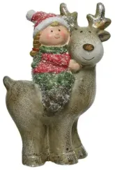 Декоративная фигура Малышка на олене 5*11 см, Kaemingk (630110/2)