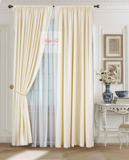 Комплект штор Луи (Cream). Шторы из стриженного бархата