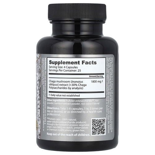 Dragon Herbs, дикая сибирская чага Chaga™, 450 мг, 100 капсул