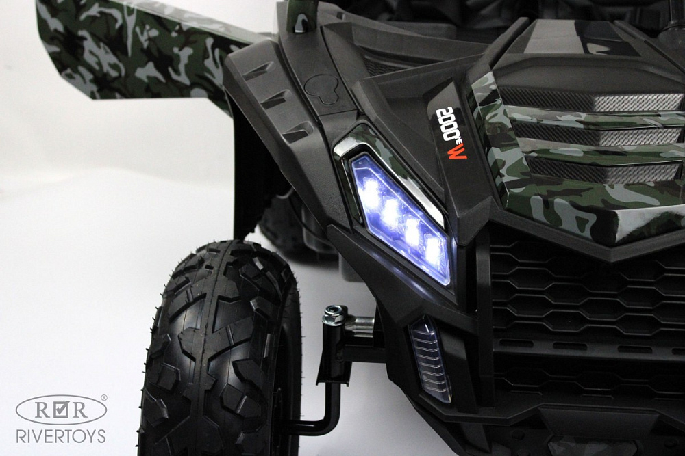 Детский электромобиль RiverToys M222MM зеленый камуфляж