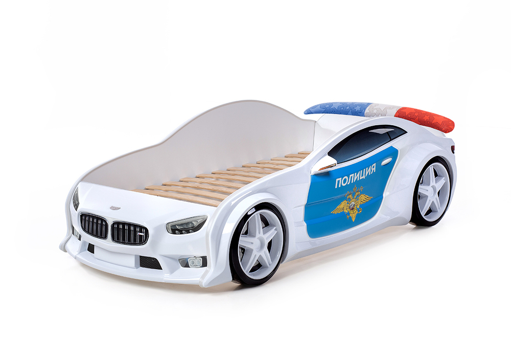 Объемная (3d) кровать-машина EVO "Мультибренд" (полиция)