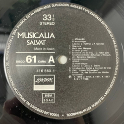 Винтажная виниловая пластинка LP Сборник Оперетт Musicalia 61. La Opereta (Испания 1987)