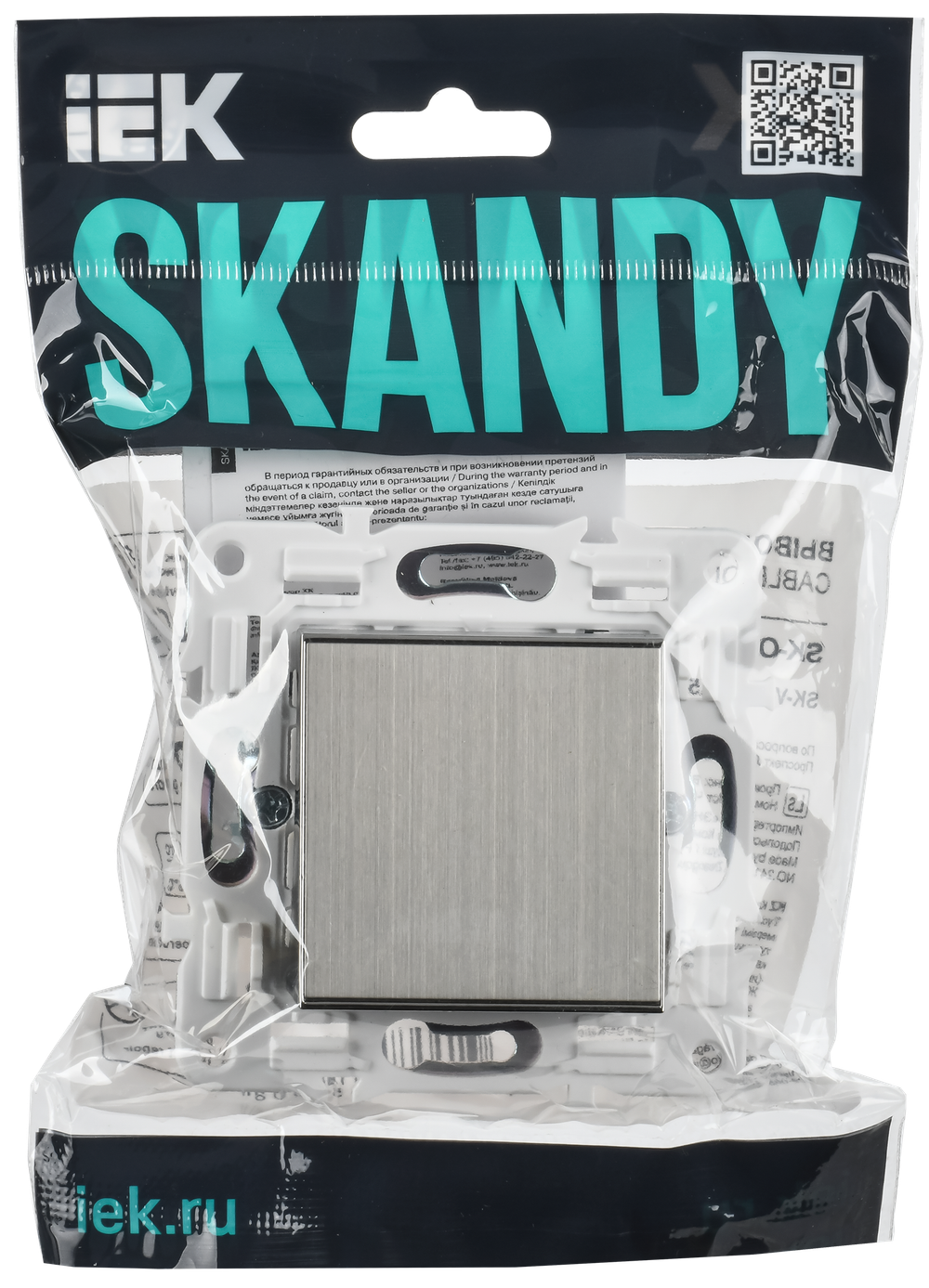 SKANDY Выключатель 1-клавишный перекрестный 10А SK-V03N металл никель IEK