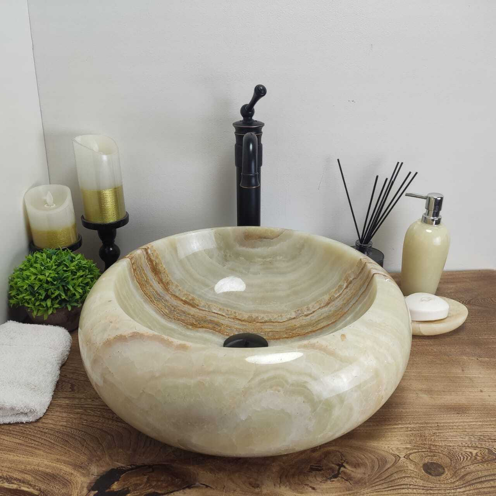 Раковина из оникса Donut Green Medium DO-60172 45*45*15