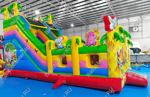 Коммерческий надувной батут "Звериная команда" 8*3,5*5 м