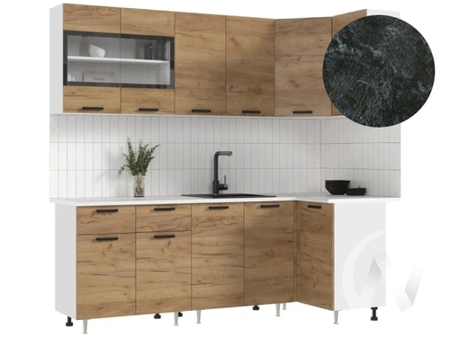 Кухня Рио NEW ЛДСП 2;2х1;0м (белый/дуб крафт/кастилло темный)