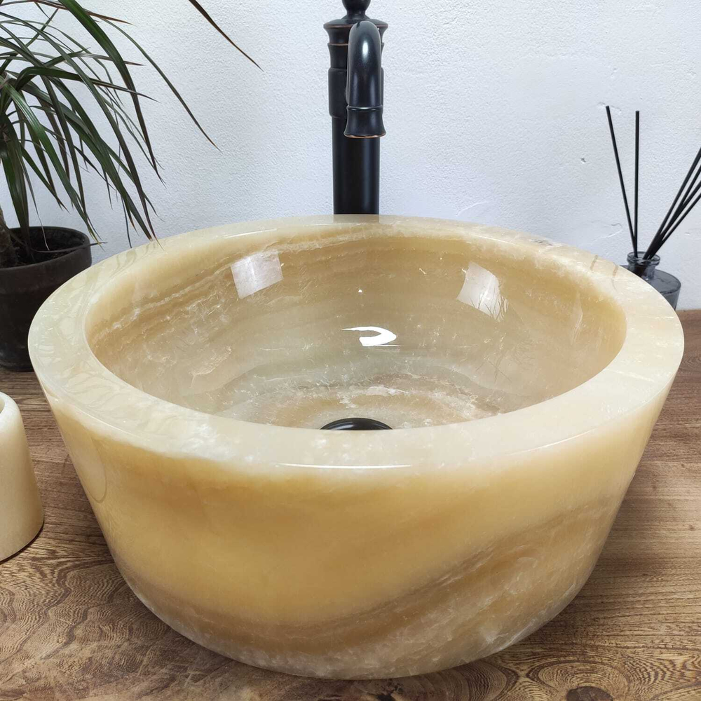 Раковина из оникса Drum Yellow Small DO-60971 40*40*16