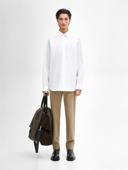 Massimo Dutti Зауженные брюки из твила, цвет верблюжьей шерсти