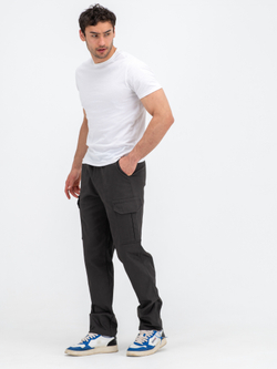 Карго джоггеры прямые. Графит