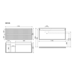 Тумба подвесная SANCOS Snob R левая 1195х445х500, c двумя ящиками оснащенными доводчиками, Doha Soft, арт.SNR120LSM