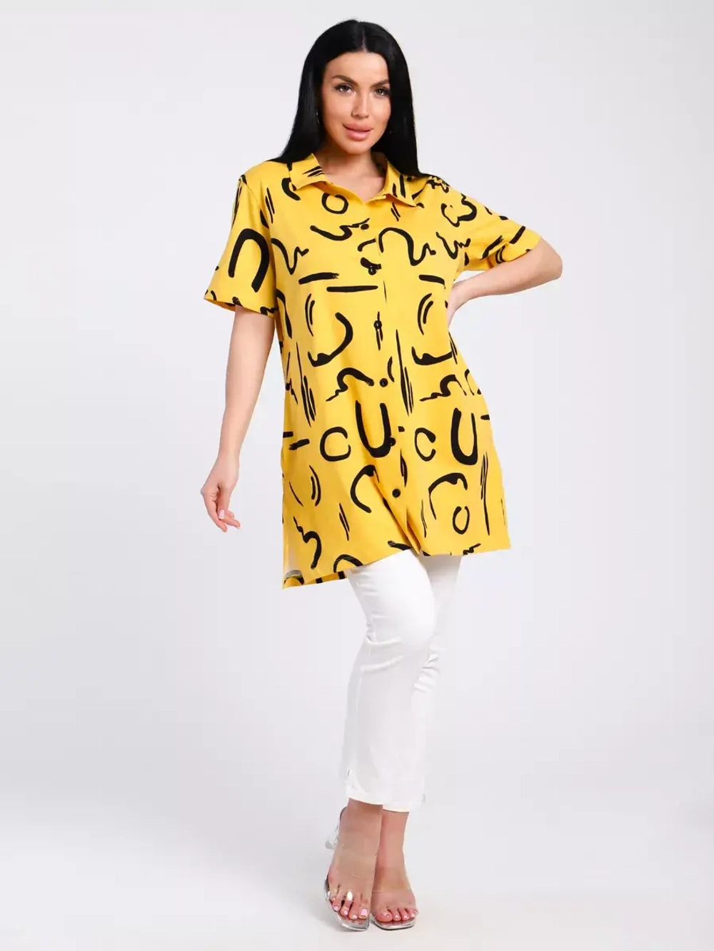 Туника-рубашка хлопок большие размеры