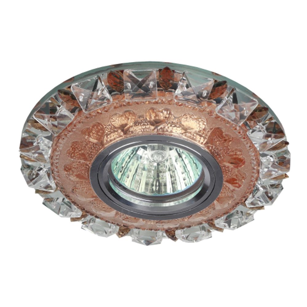 DK LD17 SL PK/WH Светильник ЭРА декор cо светодиодной подсветкой MR16, прозрачный розовый | Встраиваемые LED светильники