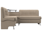 Диван кухонный угловой Сидней левый угол, Бежевый, Велюр, 126110L
