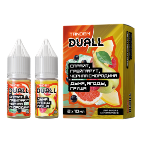 Жидкость Duall Tandem, 30 мл, Light Спрайт Грейпфрут Черная Смородина/Дыня Ягоды Груша