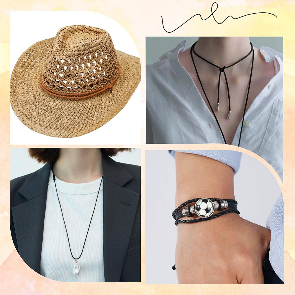 Шнур кожаный 1мм, черный (1м)