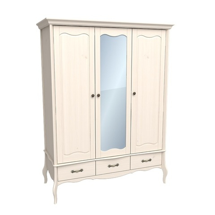 Шкаф 3х дверный с зеркалом «Прованс» бежевый воск
