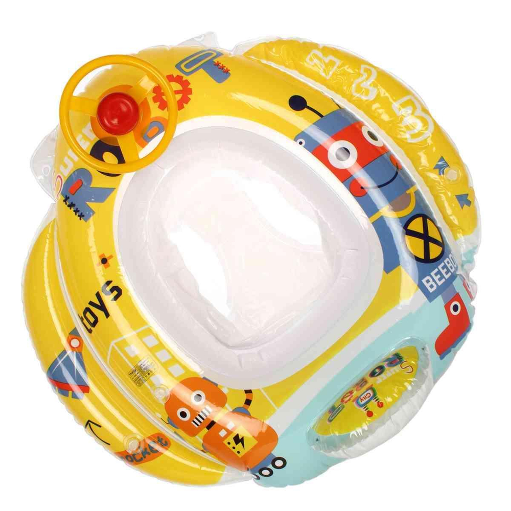 Круг для плавания с прорезами под ноги, Роботы, 2-3 вида микс, с-30284