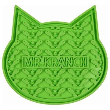 Mr.Kranch Лизательный коврик, для медленного поедания, силиконовый, зеленый, 12*12см