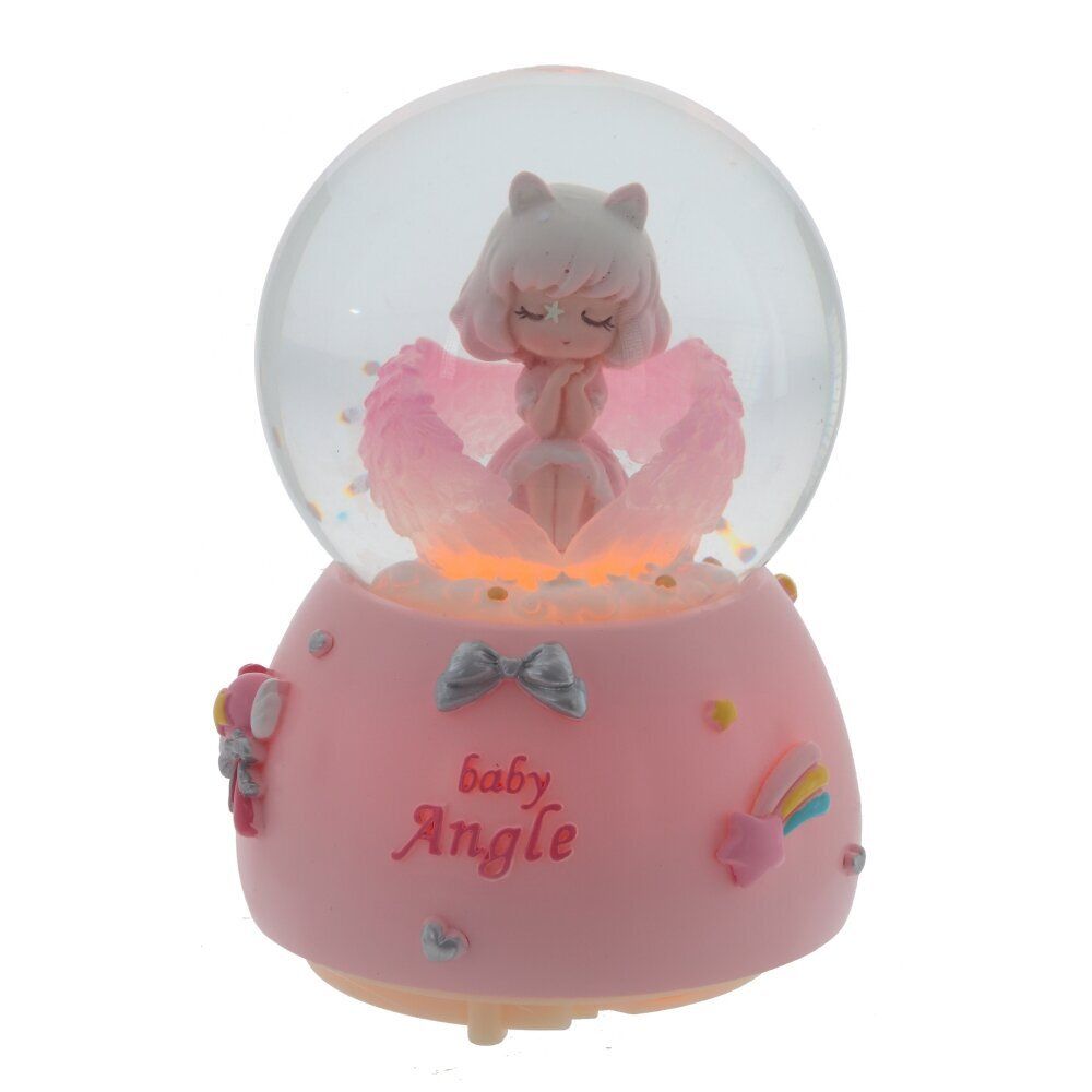 GAEM Фигурка декоративная "Ангел" в стекл шаре (муз, подсвет, 2xAAA н/п), D8 см, L9 W9 H12,5 см