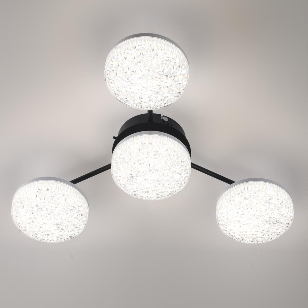 8236/4CL LEDIO LN25 000 черный, металл/акрил Люстра потолочная с ПДУ LED 55W 3000-6000К 220V DIDANA