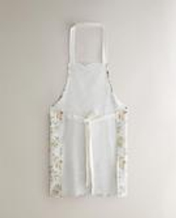 ZARA HOME ФАРТУК ИЗ ХЛОПКА С ЦВЕТОЧНЫМ УЗОРОМ, ЗЕЛЕНЫЙ