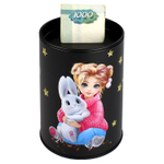 Копилка-подставка для канцелярских принадлежностей, арт.69368/ 30 ДЕВОЧКА И ЗАЙКА 10,4х7,5х7,5 см