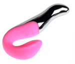 Стильный перезаряжаемый вибратор с двумя моторами , 7 режимов (17,5 см , серебряный с розовым) (Цвет: серебряный с розовым)