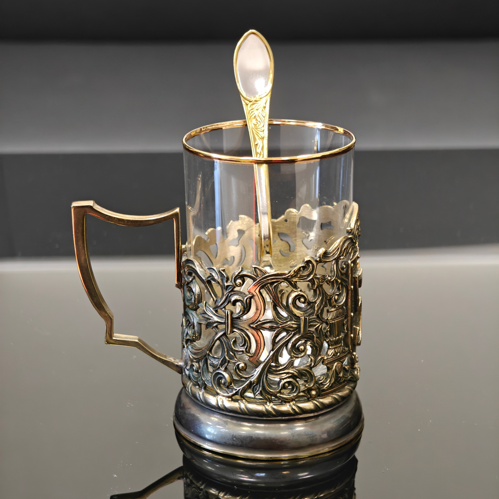 Подстаканник литье Юбилей 55 лет в подарочном футляре