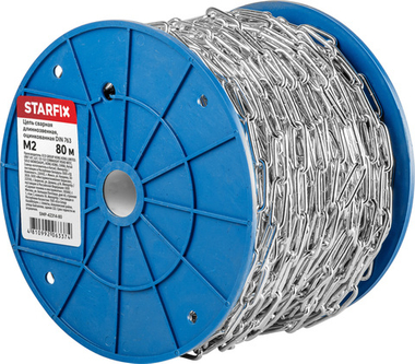 Цепь сварная длиннозвенная, оцинк. М2 DIN 763 (бухта 80 м) STARFIX