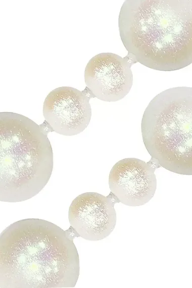 Украшение для высотной ёлки Бусы Искристые., 145 см, пластиковые, белые, ПромЕлка, (БИП-145White)