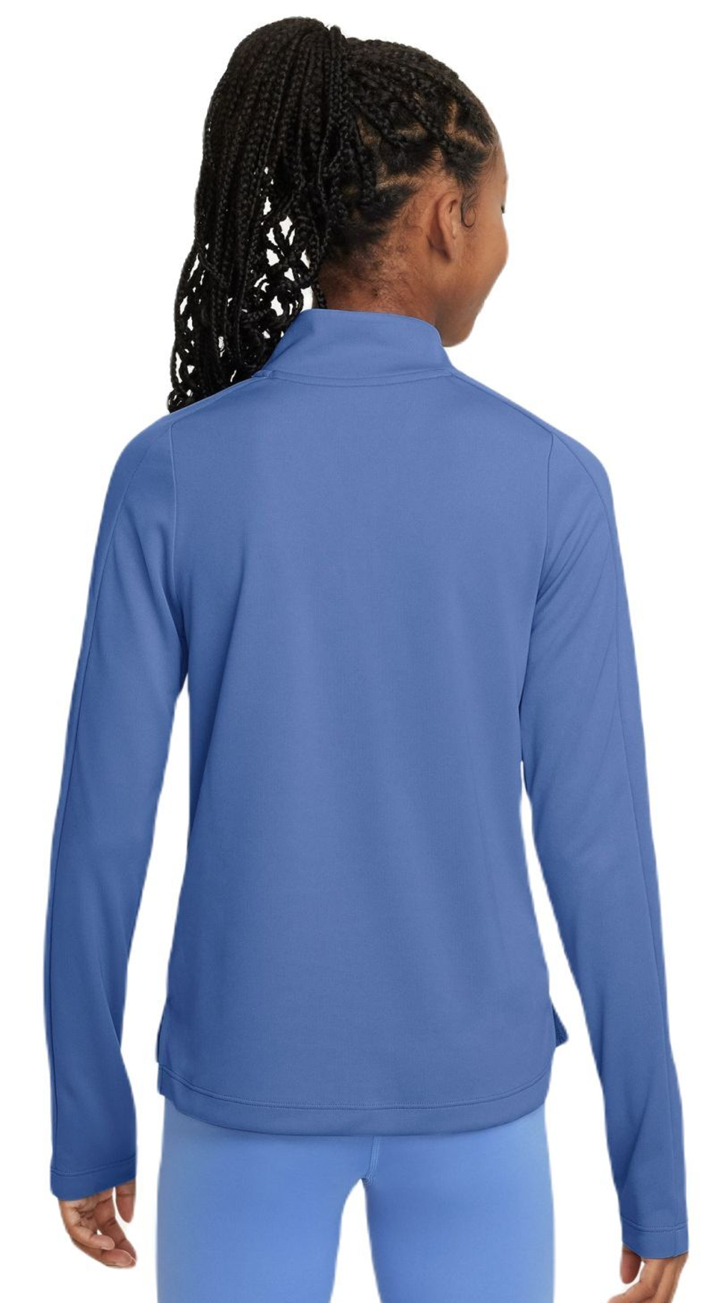 Футболка для девочки теннисная Nike Dri-Fit Long Sleeve 1/2 Zip Top - polar/pure/white