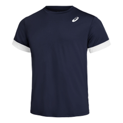 Мужское теннисное поло ASICS Court Shortsleeve Tee T-Shirt Men - Dark Blue, White