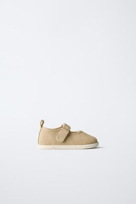 ZARA КОЖАНЫЕ БАЛЕТКИ BAREFOOT, ПЕСОЧНО-КОРИЧНЕВЫЙ