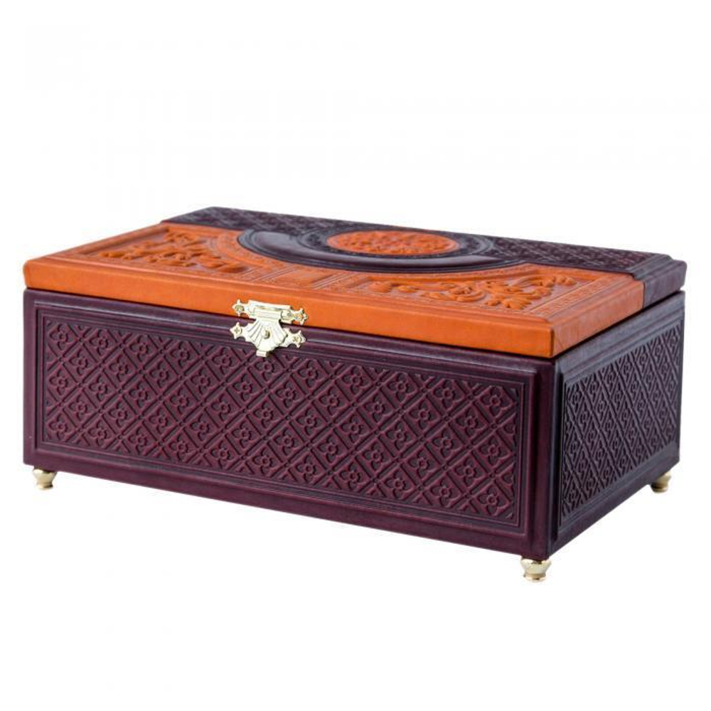 Шкатулка большая «Венеция». Цвет коричнево-оранжевый