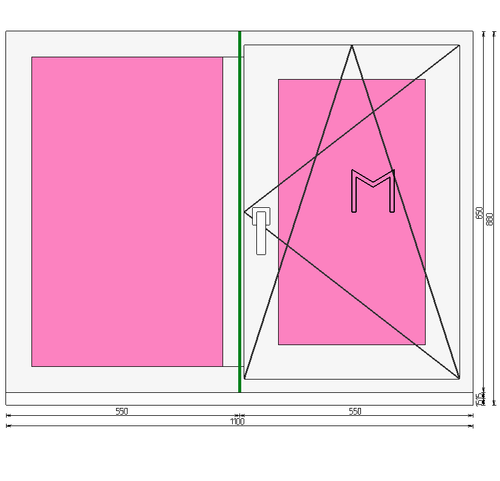 Пластиковое окно 850 х 1100 ТермА Эко + Москитная сетка