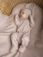 Комплект "Нежность": комбинезон и чепчик, Пудра