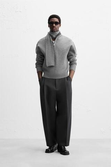 ZARA СВИТЕР С ЗАСТЕЖКОЙ-МОЛНИЕЙ, СЕРЫЙ