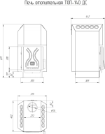 Отопительная печь ТОП-модель-140 со стальной дверцей