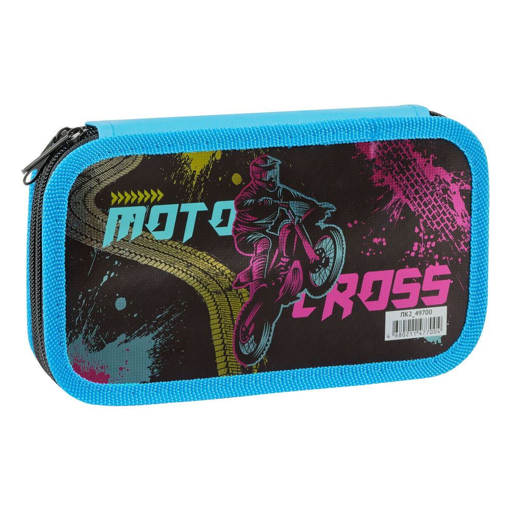 Пенал 2 отделения, 190*110 ArtSpace "Moto", ламинированный картон, софт-тач