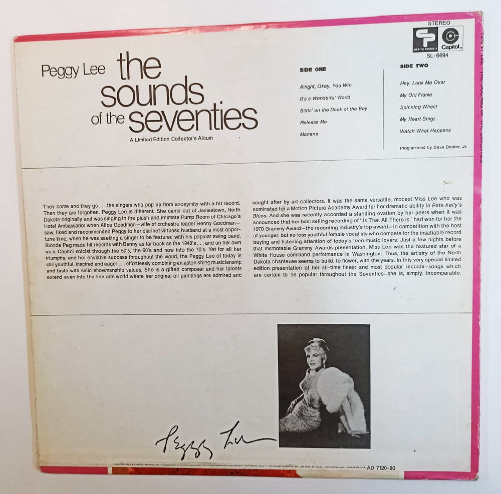 Peggy Lee Sylvania Presents The Sounds Of The Seventies (US 1971)