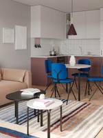 Столик кофейный LATITUDE Ror, 50 см, черный/серый/розовый