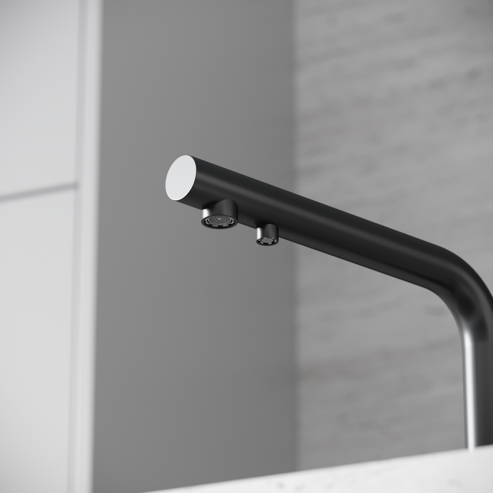 Смеситель для кухни Sancos Foster с краном для фильтра, черный матовый, SC4014MB