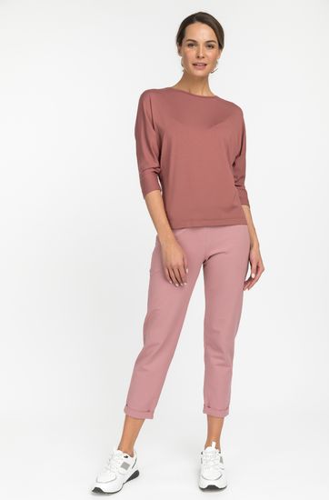 Брюки женские повседневные укороченные с карманами Лори B1170-O31,розовый