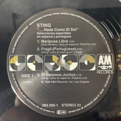 Винтажная виниловая пластинка LP Sting Nada Como El Sol (Selecciones Especiales En Espanol Y Portugues) (Germany 1988)