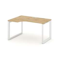 Style Project Стол рабочий эргономичный SN-59O.SPA-022(L) Тиквуд Светлый/Металл Белый/Белый Заглушка