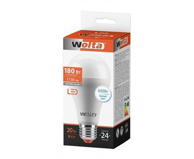 Лампочка Wolta лампа св/д ЛОН A65 E27 20W(1700lm) 6500К 6K 135x66 25W65BL20E27 (5 шт.)